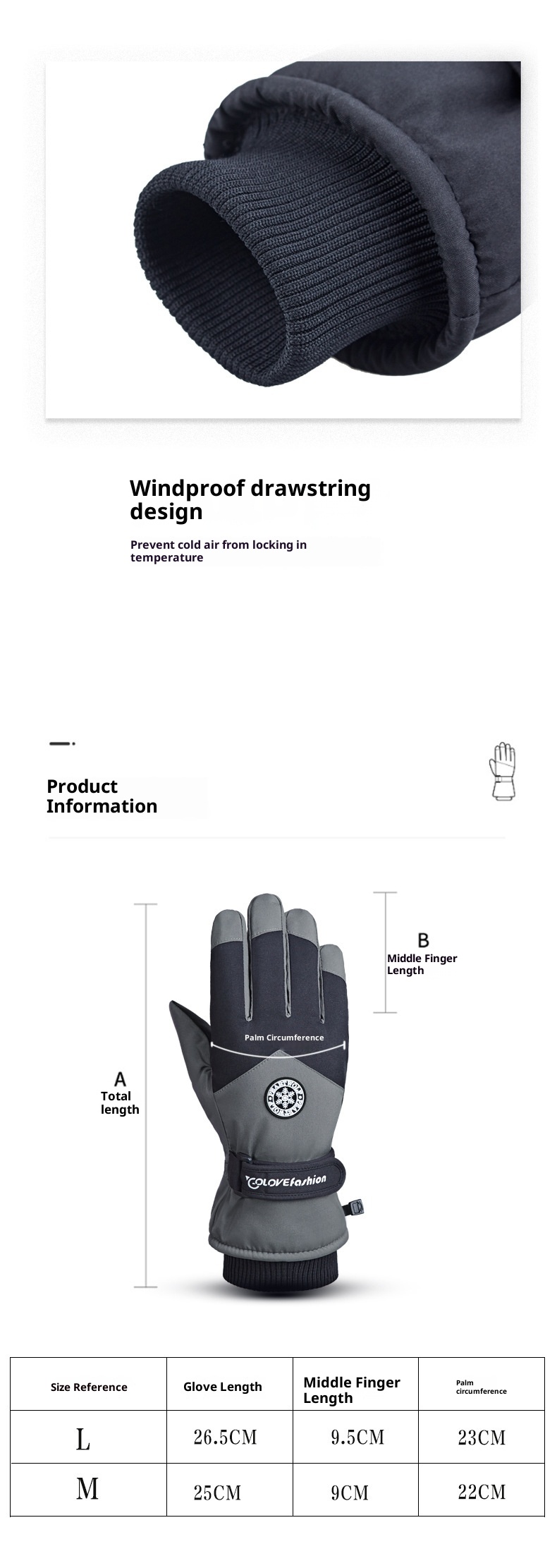 ActiveGo Fleece-Lined Thickened Winter Ski Outdoor Cycling Warm Touchscreen Non-Slip Unisex Lamb Wool Gloves_voghion.com