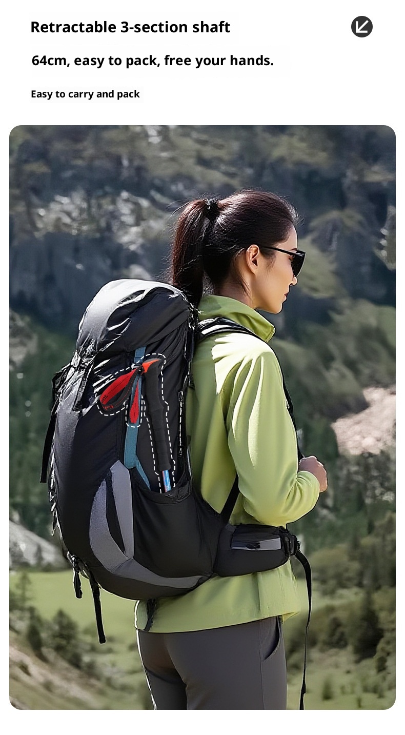 001 7075 Bastone da passeggio telescopico antiscivolo professionale ultraleggero in lega di alluminio per esterni_voghion.com