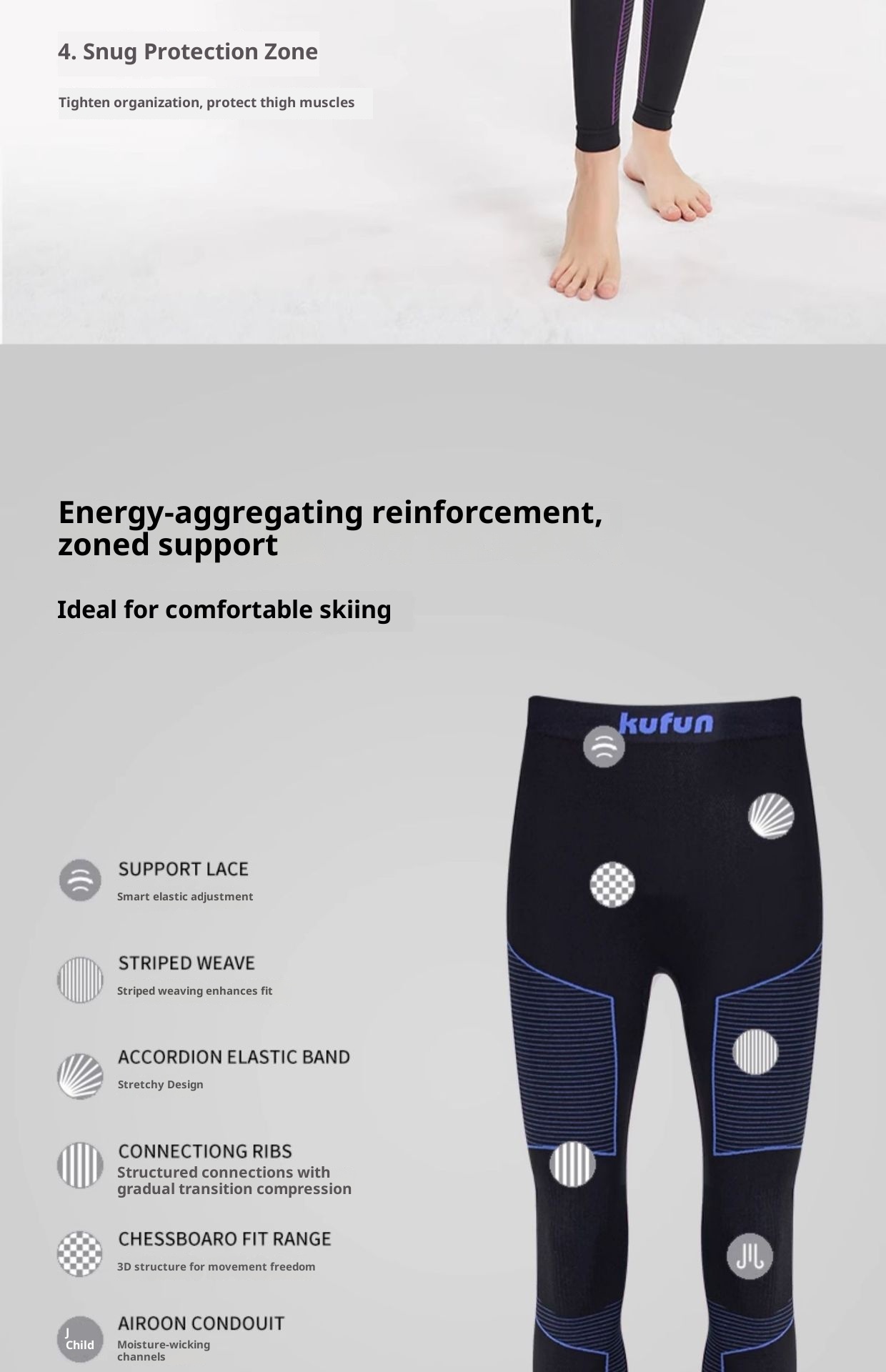 001 Kufeng Ski Quick-Dry Thermal Compression Base Layer Underwear For Women And Men Outdoor Hiking Sports Sweat-Wicking_voghion.com