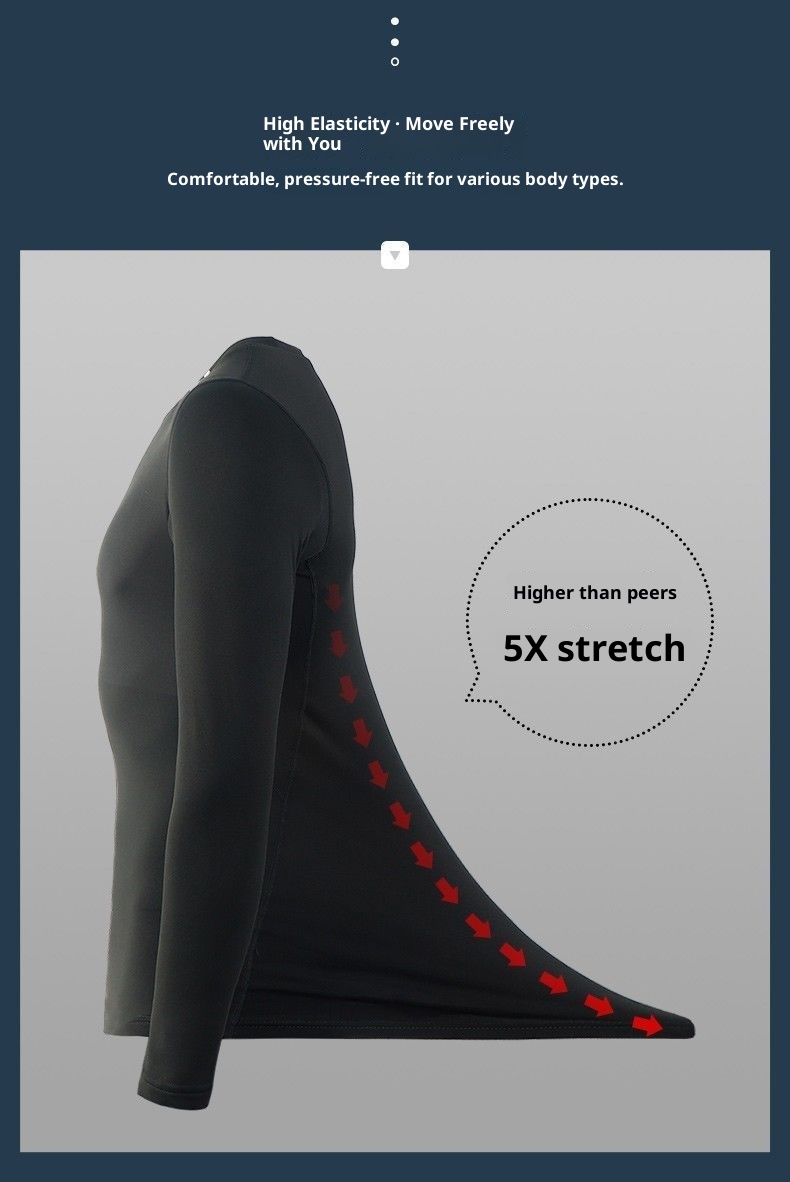 Conjunto térmico de esquí para hombre de secado rápido, ajustado, para correr y hacer deporte. Incluye camiseta interior térmica, forro polar y camiseta de forro polar para actividades al aire libre. Ideal para exportación._voghion.com