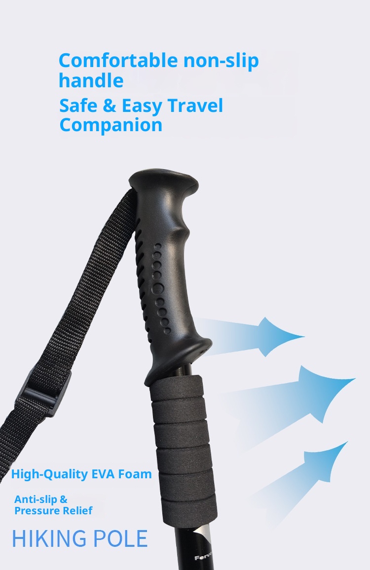 001 Telescopic Four-Section Three-Section Aluminum Alloy Elderly Shock Absorption Ultra-Light Straight Curved Handle Hiking_voghion.com