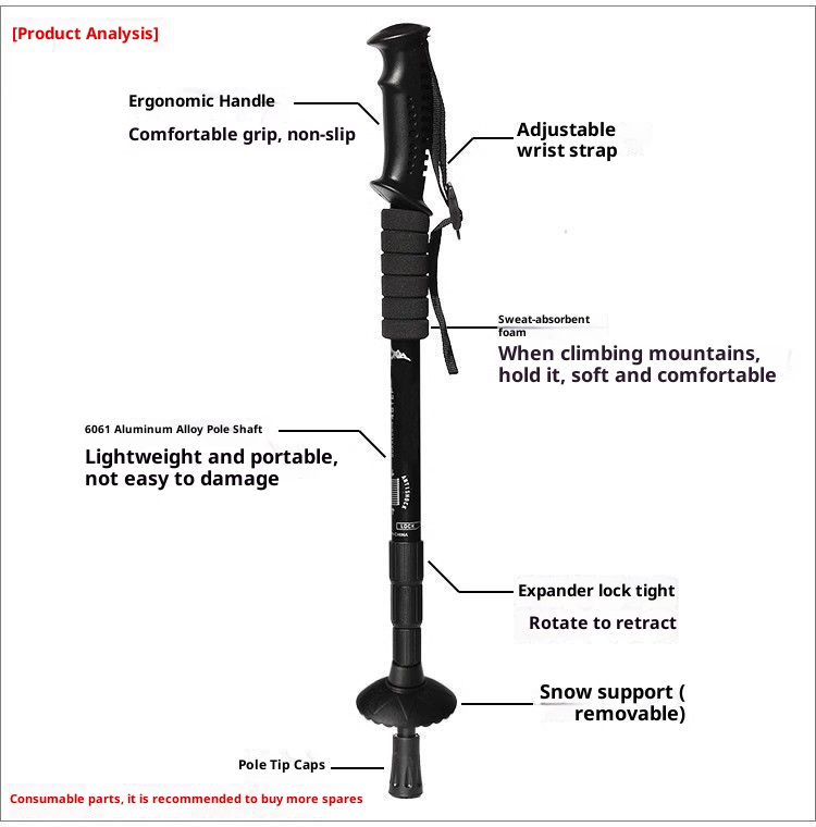 001 Pole Accessories Hiking Stick Protective Cover Anti-Slip Head Trekking Tourist Poles Dropshipping_voghion.com