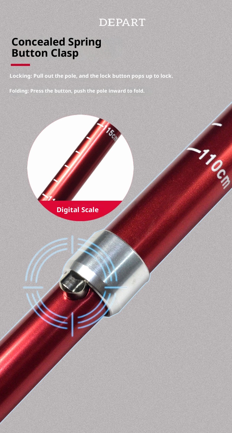 001 Lega di alluminio pieghevole ultraleggero ultra-corto telescopico bastone da trekking per esterni escursionismo arrampicata bastone da passeggio 5_voghion.com