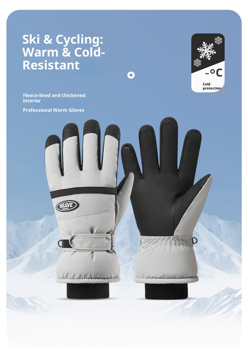 001 Nuovi guanti da sci da uomo, invernali, impermeabili, caldi, foderati in pile, spessi, antifreddo, carini, in cotone per studenti, per donne_voghion.com