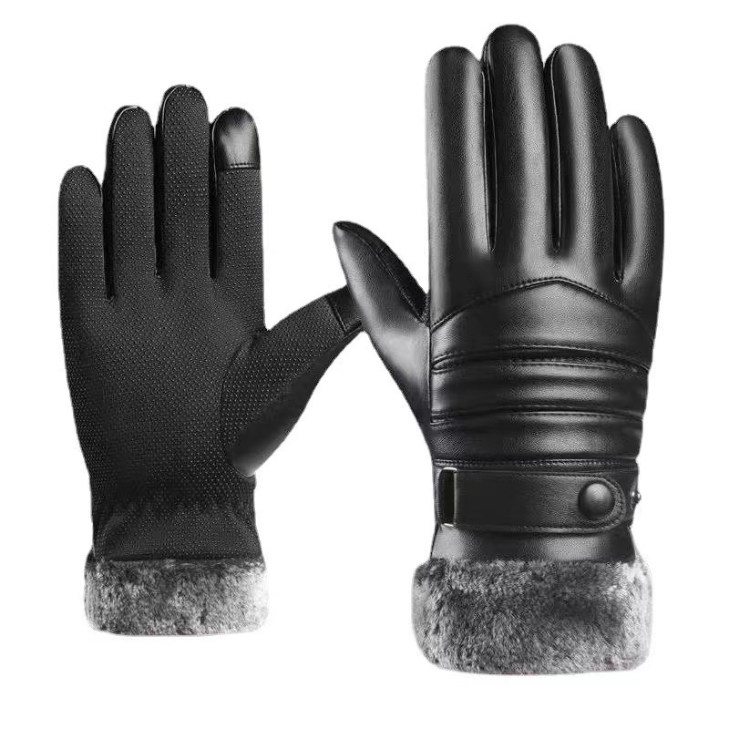 001 Wintr Mn's Warm Lathr Glovs For Cycling Skiing, Cold And Windproof Outdoor Motorcycl Glovs, Manufacturr_voghion.com