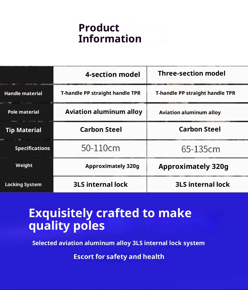 001 Bastone da passeggio retrattile da viaggio, da arrampicata, da trekking, da esterno, in lega di alluminio, multicolore, antiscivolo_voghion.com