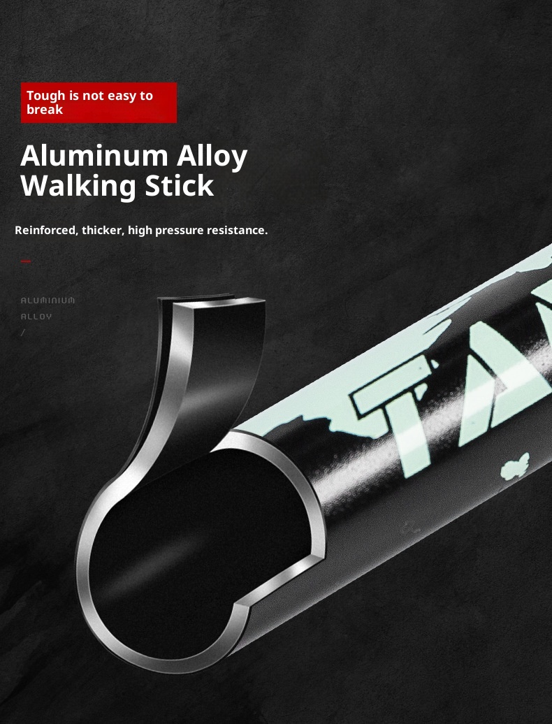 001 Bastone da passeggio telescopico corto ultraleggero pieghevole in lega di alluminio per escursionismo all'aperto all'ingrosso_voghion.com