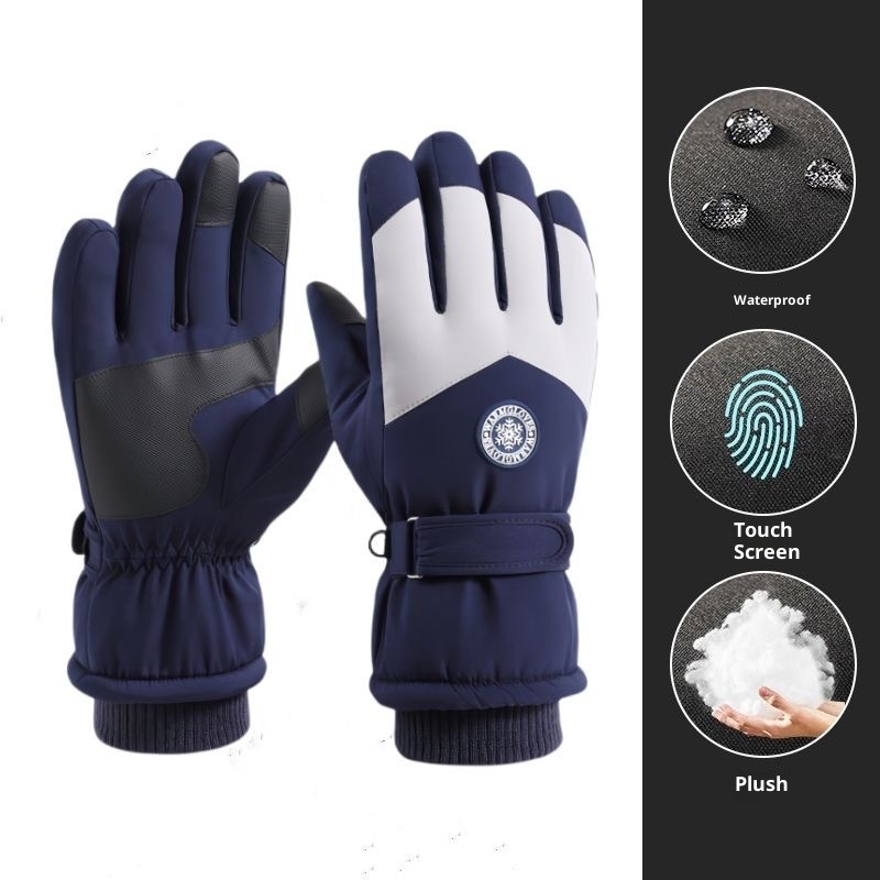 001 Winter Ski Outdoor Fietsen Warm Koudbestendig Winddicht Waterdicht Fleece Gevoerd Verdikt Touchscreen Handschoenen Groothandel_voghion.com