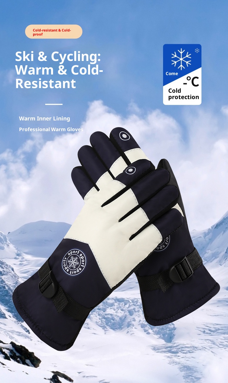 ActiveGo Winter Ski Motorcycle Warm Fleece Lined Thickened Riding Waterproof Windproof Cold Resistant Non-Slip Rainproof Outdoor_voghion.com