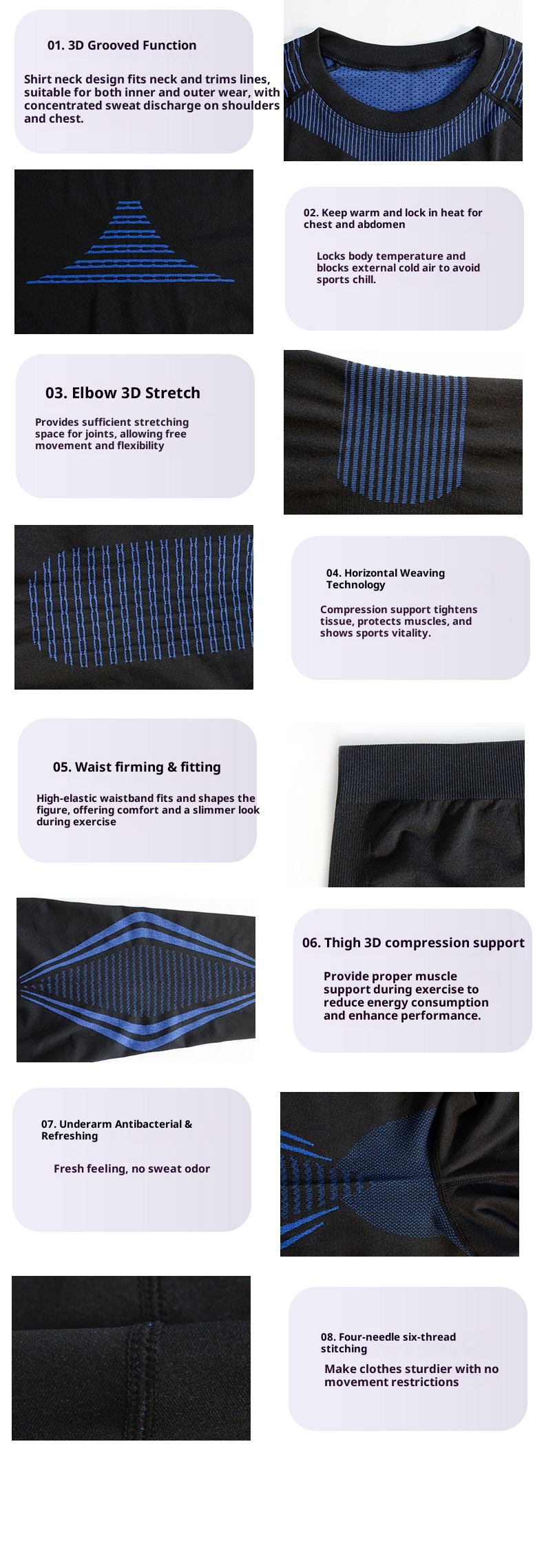 001 Autumn Winter Outdoor Ski Quick-Dry Sports Men Women Moisture-Wicking Base Layer Compression Thermal Underwear Set_voghion.com