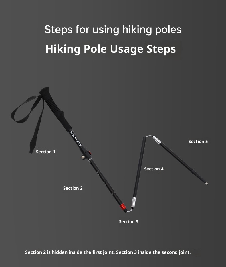 001 Bastone da passeggio professionale pieghevole in lega di alluminio 7075 per esterni, attrezzatura da escursionismo, ultraleggero, portatile, per uomo_voghion.com