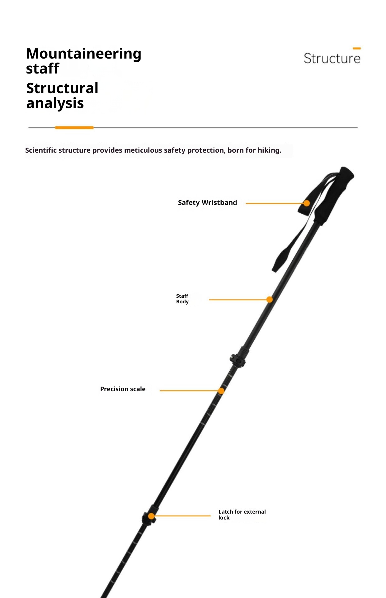 001 Sanfeng Ultra-light Fiber Trekking Poles Outdoor Telescopic Carbon Aluminum Alloy Walking Sticks Hiking Climbing_voghion.com