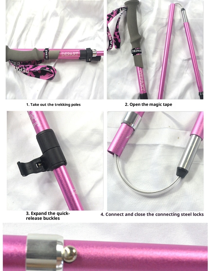 001 Mini bastone da passeggio in fibra di carbonio per bambini, leggero, pieghevole, da escursionismo, per esterni, portatile, attrezzatura da arrampicata_voghion.com