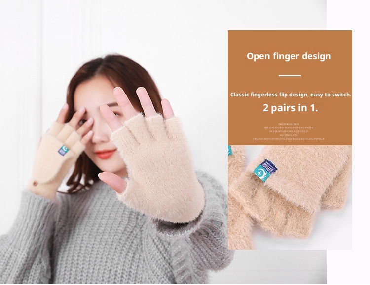 001 Caldo per uomini e donne, senza dita, per l'apprendimento, con fodera in pile, antifreddo, per l'autunno e l'inverno, per lo sci da donna_voghion.com