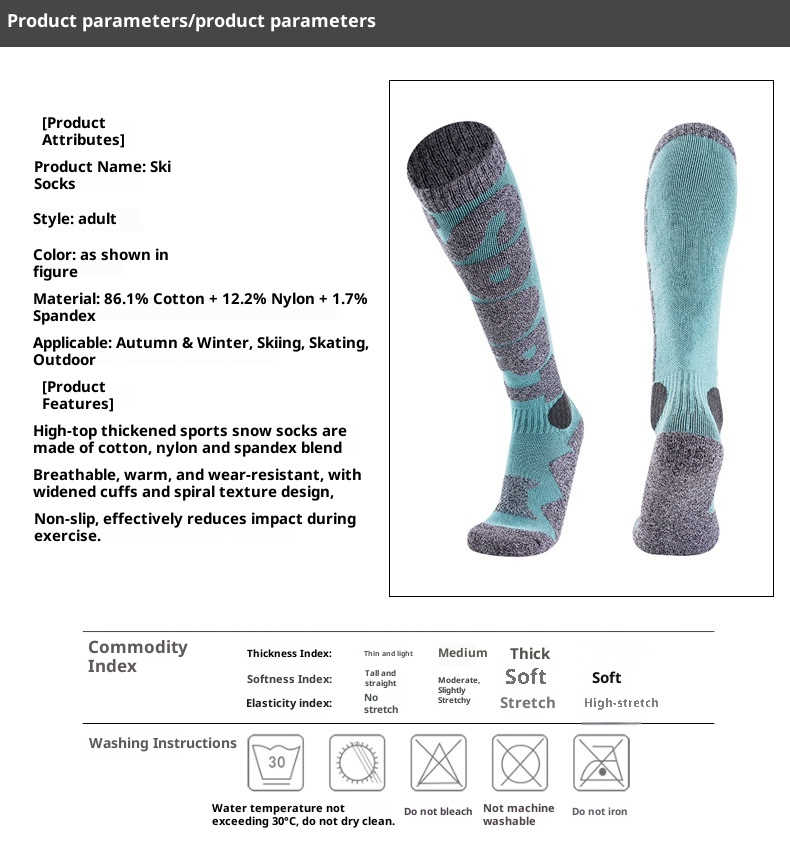 ActiveGo ActiveGo Ski Warm Over-the-Knee Suitable For Snowboarding Outdoor Sports Long Tube Hiking Performance Socks_voghion.com