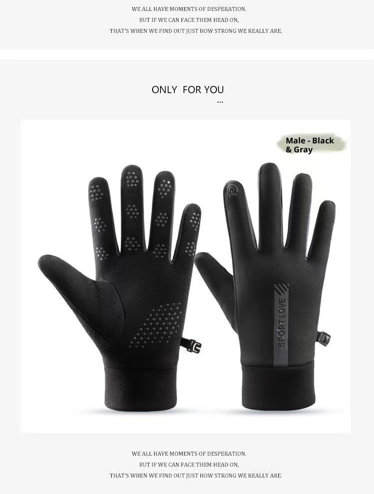 001 Thermal Women's Cycling Gloves Fleece Lined Thickened Windproof Touchscreen Electric Motorcycle Winter Skiing Outdoor_voghion.com
