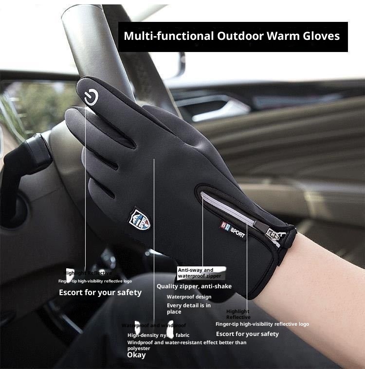 001 Guanti invernali caldi e antifreddo per sci, equitazione, ciclismo, sport, touchscreen, foderati in pile, impermeabili, antivento_voghion.com