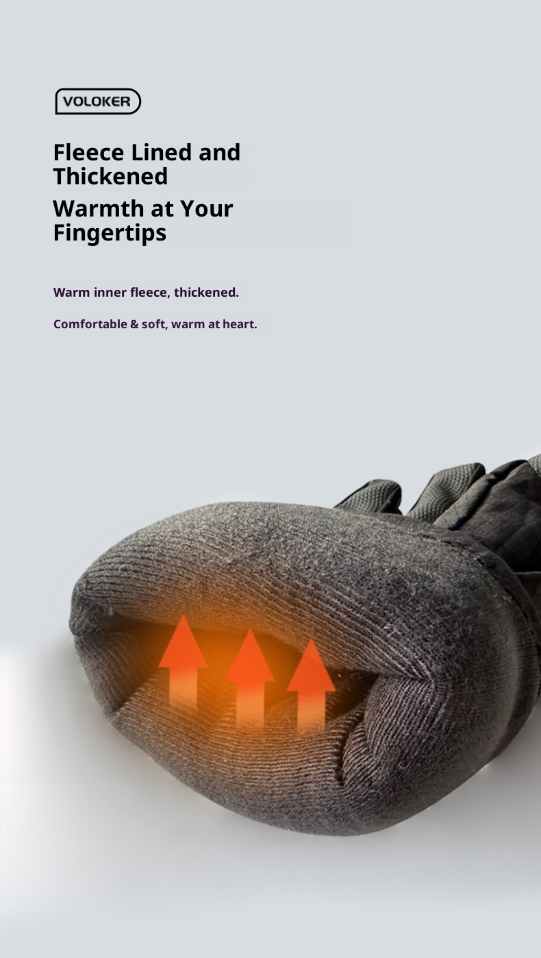 ActiveGo Heren Ski Winter Warme Buitensporten Winddicht Waterdicht Touchscreen Fleece Gevoerde Fiets Handschoenen_voghion.com