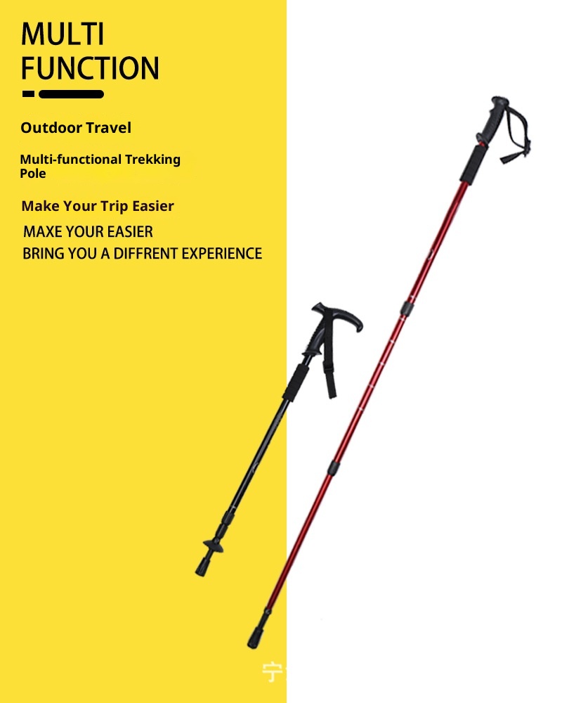 001 Ultraleichter, teleskopierbarer, faltbarer Profi-Trekkingstock aus Aluminiumlegierung für Wanderungen und Klettertouren_voghion.com