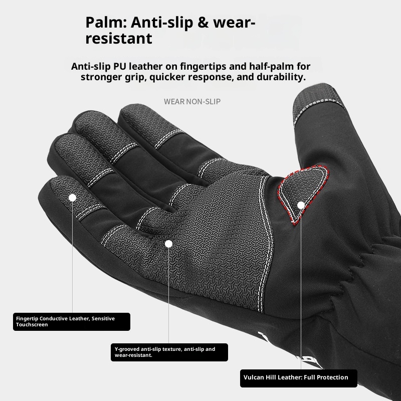 ActiveGo Leiqi Winter Cycling Outdoor Sports Mountaineering Waterproof Windproof Warm Thickened Cotton-Padded Unisex Ski Gloves_voghion.com