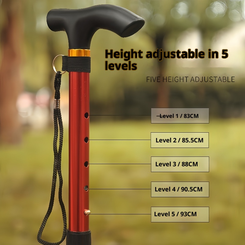 001 Unisex Elderly Folding Anti-Slip Walking Aluminum Alloy Foldable Outdoor Hiking Stick_voghion.com