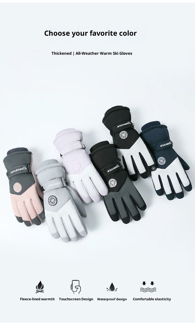 001 Winter-Skihandschuhe für Herren, Touchscreen-fähig, wasserdicht, fleecegefüttert, dick gefüttert, warm, winddicht, für Outdoor-Sportarten, für Studenten_voghion.com