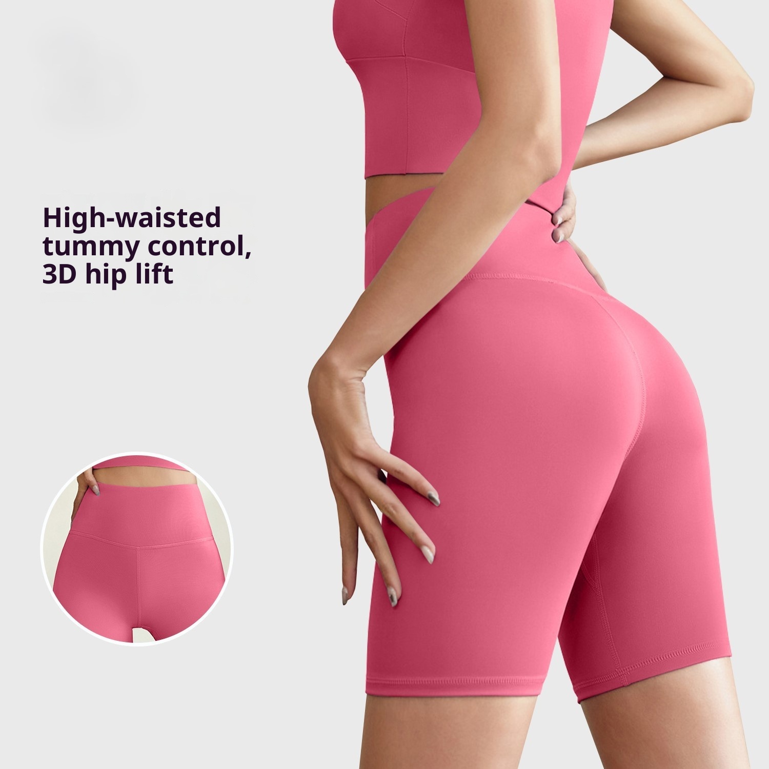 001 Summer Tight-Fitting Five-Point Cycling Fitness Yoga Pants High-Waisted Hip-Lifting Training Sports Leggings Shorts For_voghion.com