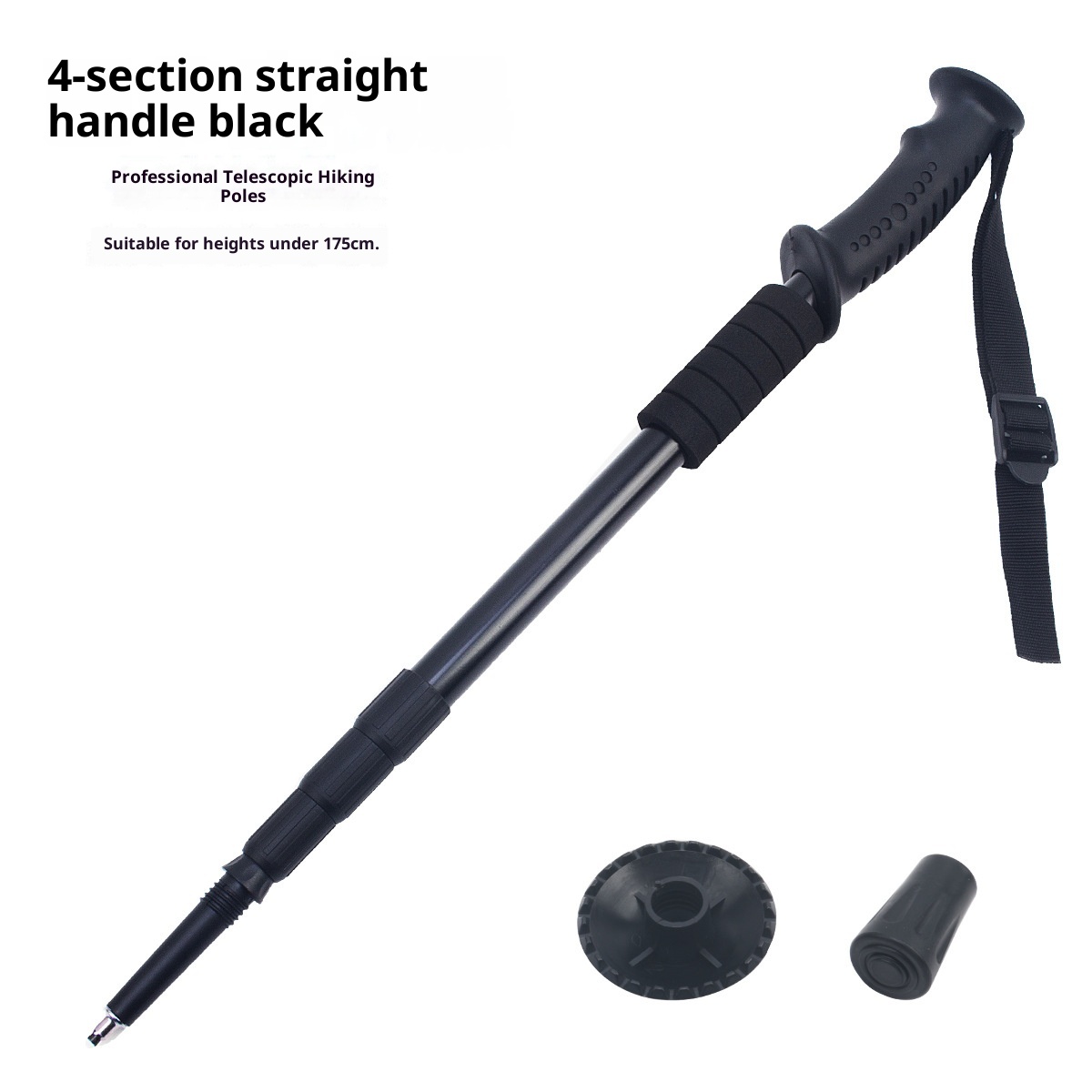 001 Bastone da passeggio retrattile da viaggio, da arrampicata, da trekking, da esterno, in lega di alluminio, multicolore, antiscivolo_voghion.com