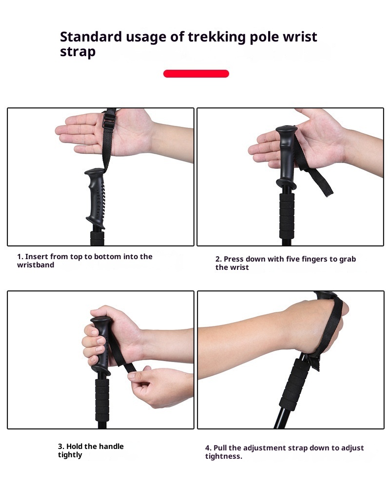 001 Bastone da passeggio telescopico pieghevole professionale per escursionismo all'aperto e arrampicata in lega di alluminio_voghion.com