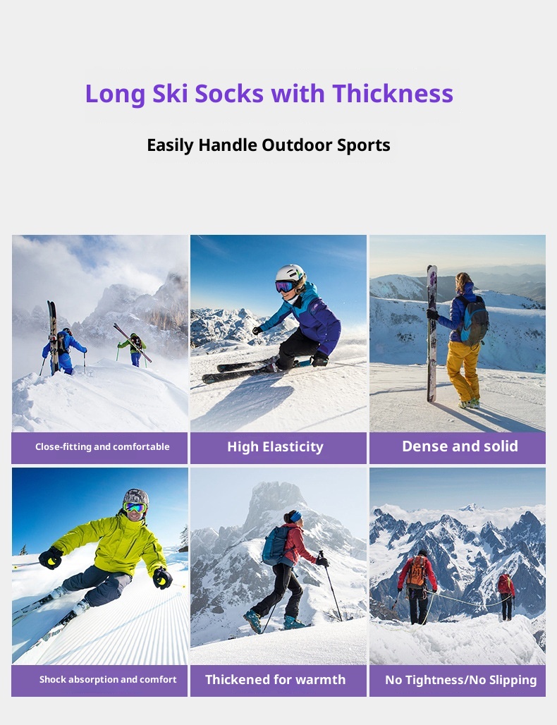 ActiveGo ActiveGo 2023 Nuovo Inverno Lungo Tubo Sci Alpinismo Escursionismo Uomo E Donna Spessore Alzato Asciugamano Fondo Sopra Il Ginocchio Calzini Da Neve_voghion.com