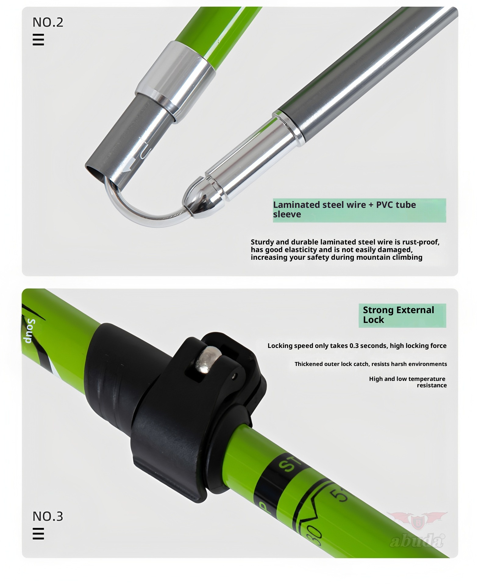 001 Cross-Border Sports Off-Road Five-Section Retractable Aluminum Alloy Folding Trekking Pole Professional Outdoor Hiking_voghion.com