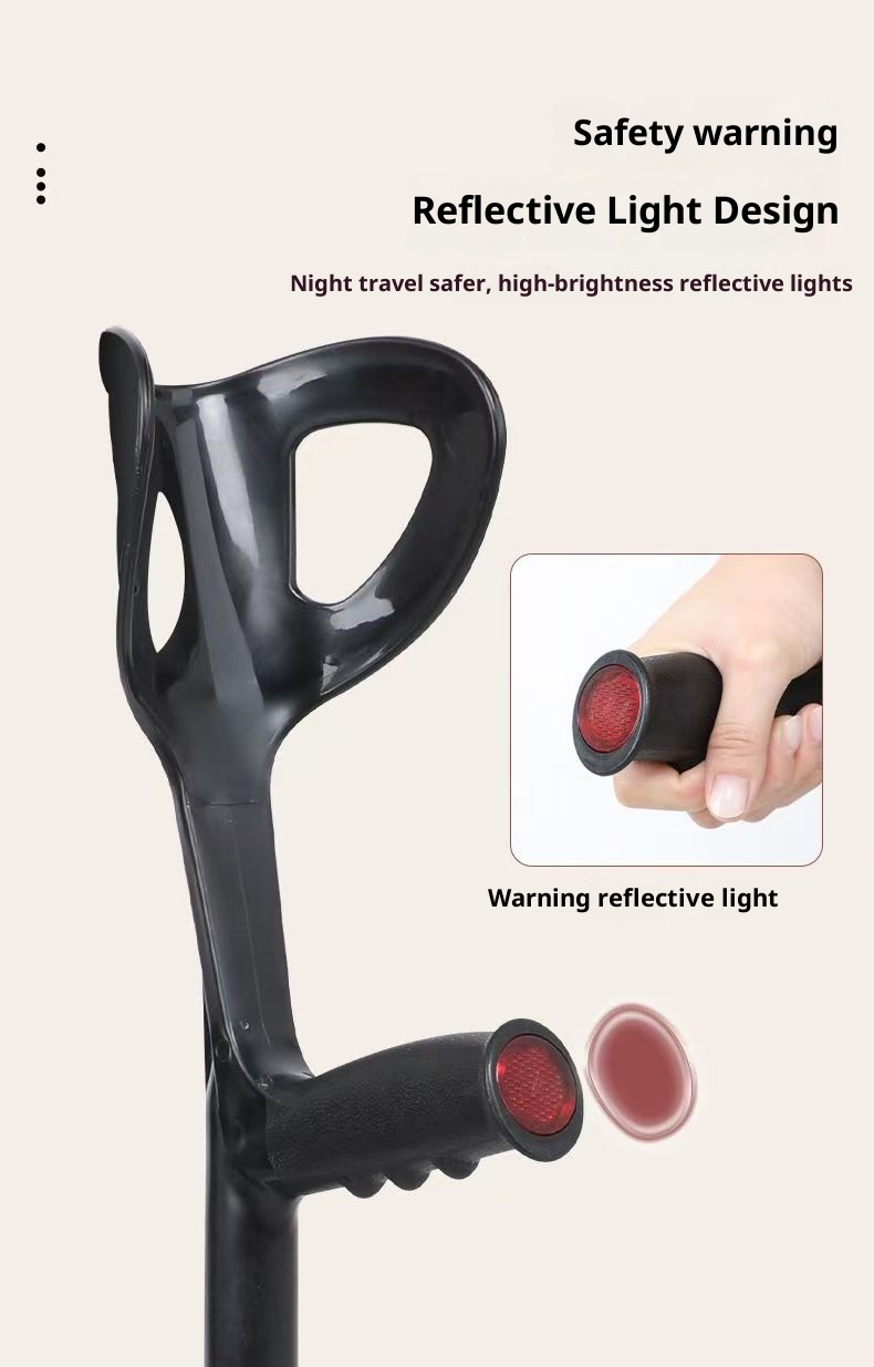 001 Dongfangwei tipo di braccio in lega di alluminio con cinghia per gomito per giovani stampelle pieghevoli antiscivolo doppie all'ingrosso in fabbrica_voghion.com