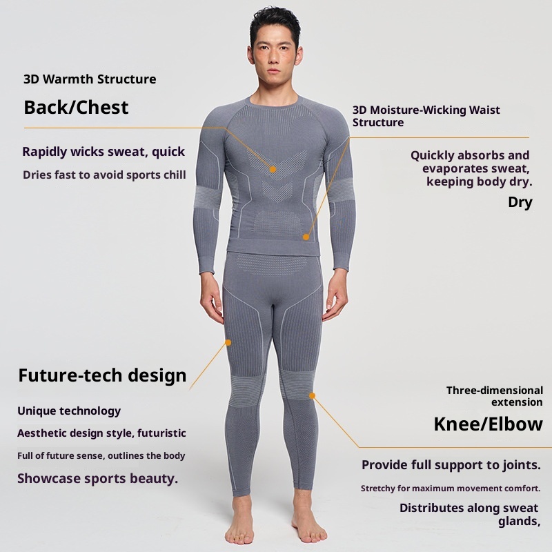 001 Merino Yünü Erkekler ve Kadınlar İçin Açık Hava Yürüyüşü Sonbahar Kış Termal Ter Emici İç Çamaşırı Kayak Takımı Hızlı Kuruyan Giysiler_voghion.com