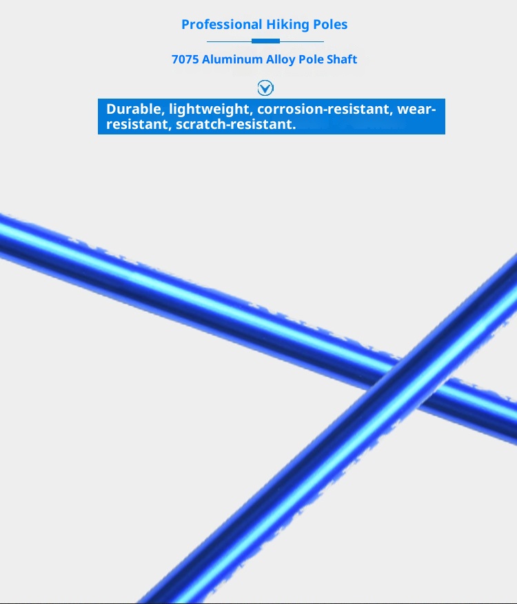 001 Telescopico 7075 Manico in schiuma stampata con lavorazione personalizzata Fibbia in metallo Bastone da trekking Antiscivolo Leggero Arrampicata_voghion.com