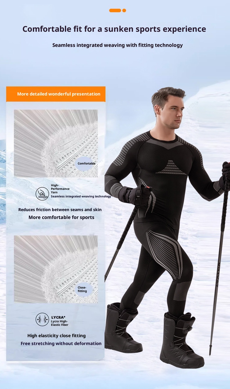 001 Autumn Winter Outdoor Ski Quick-Dry Sports Men Women Moisture-Wicking Base Layer Compression Thermal Underwear Set_voghion.com