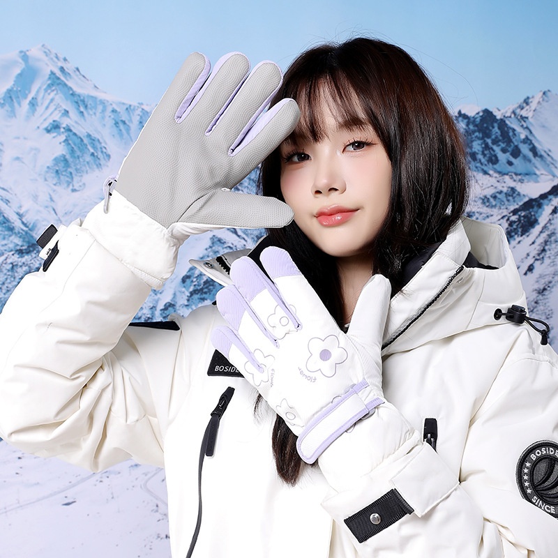 001 Damen-Ski 2025 Neu Herbst Winter Fleecegefüttert Verdickt Warm Kältebeständig Winddicht Touchscreen Elektrofahrradfahren_voghion.com