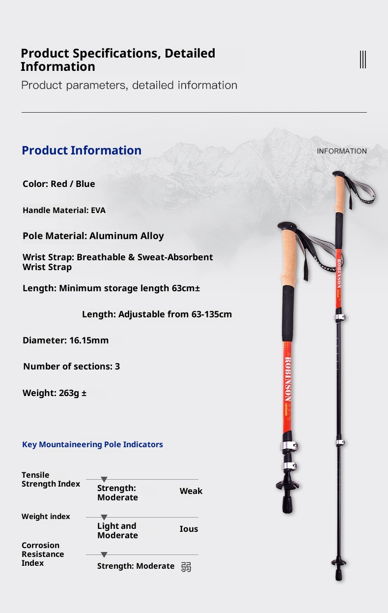 001 Robinson Dreiteiliges, ultraleichtes, tragbares Teleskop-Wanderzelt aus Aluminiumlegierung mit externem Schloss und für Outdoor-Sportarten wie Wandern und Spazierengehen_voghion.com