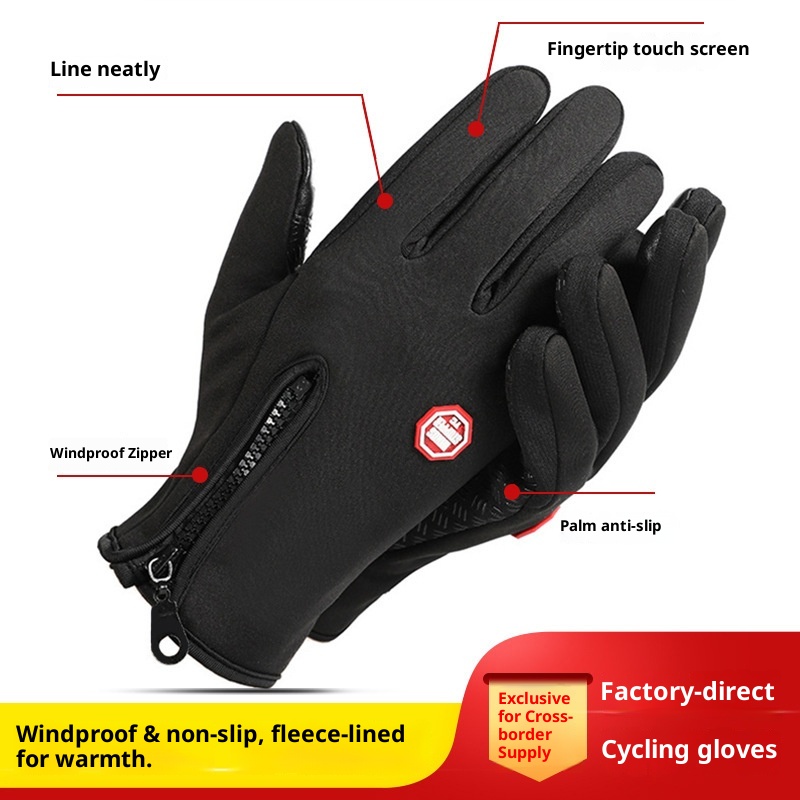 001 Outdoor Fietsen Sport Skiën Bergbeklimmen Handschoenen Herfst Winter Touchscreen Antislip Waterdicht Winddicht Fleece Warm_voghion.com