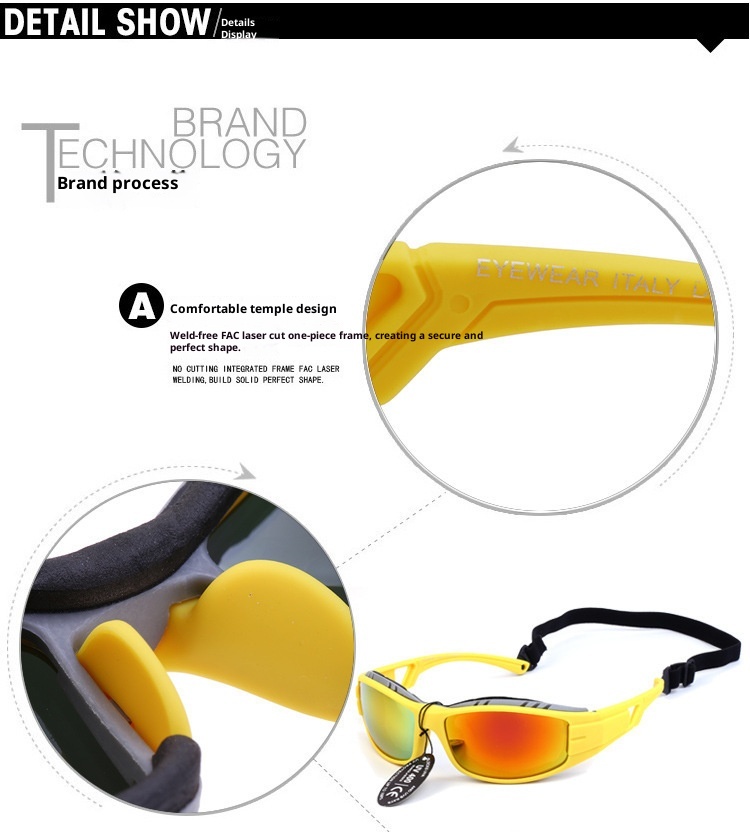 001 Kayak Patlamaya Dayanıklı Rüzgar Geçirmez Açık Hava Bisiklet Gözlüğü Motosiklet Spor Güneş Gözlüğü 1226_voghion.com