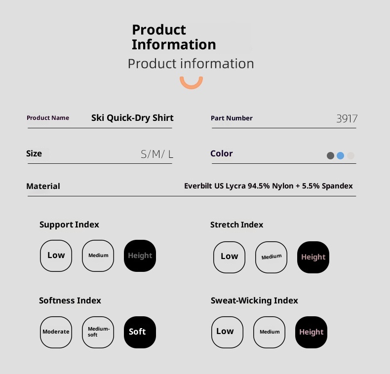 Camiseta de compresión de secado rápido 001 para esquí, unisex, transpirable, cálida y funcional. Ideal para deportes al aire libre._voghion.com