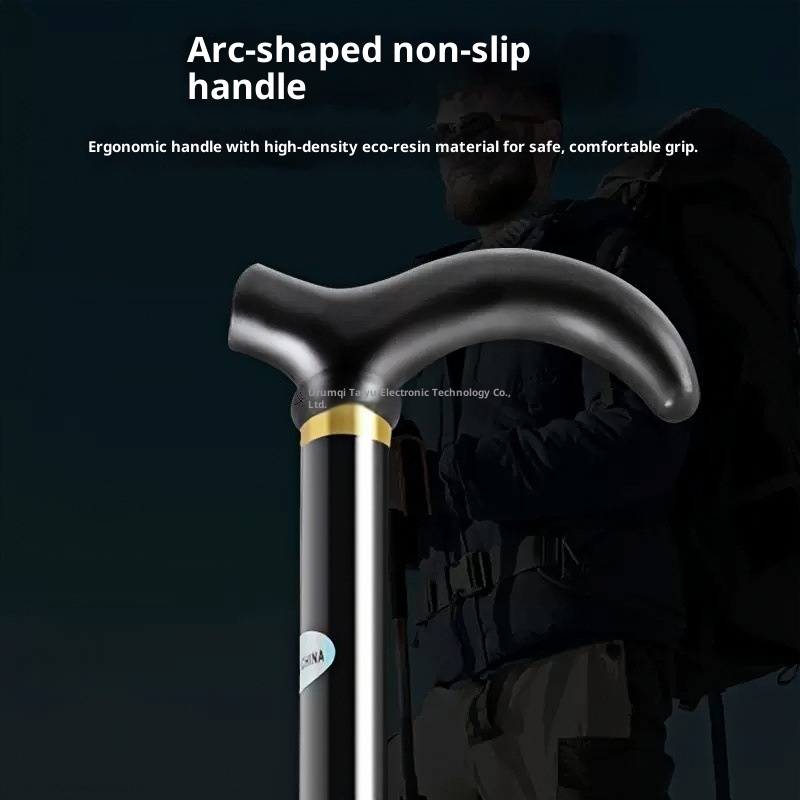 001 Hiking Five Sections Travel Folding Ultra Short Fighting Men And Women Telescopic Adjustment Stick Walking Rubber No_voghion.com