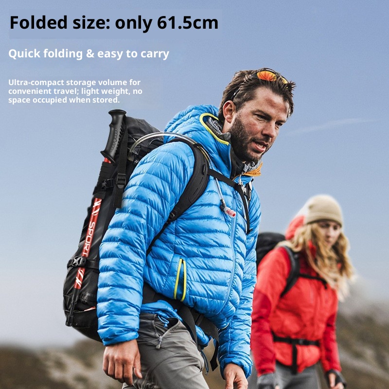 001 Bastone da trekking per esterni, tre sezioni, telescopico in lega di alluminio, bastone da trekking per anziani, antiscivolo, assorbimento degli urti, camminata_voghion.com