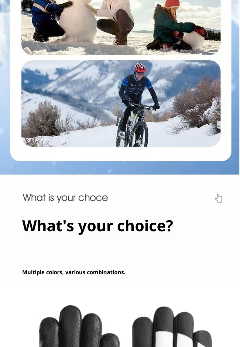 ActiveGo Winter Outdoor Sport Warme Handschoenen Fietsen Elektrische Fiets Winddicht Waterdicht Fleece Touchscreen Skiën Koude Bescherming_voghion.com