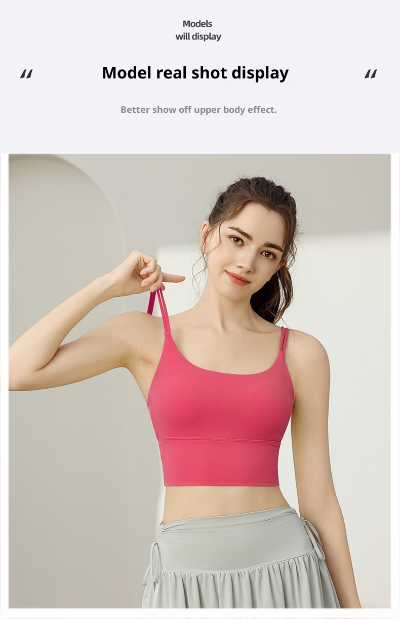001 Sports For Women Summer High-Intensity Fitness Running Shockproof Vest Anti-Sagging Back Ruched Yoga Bra_voghion.com