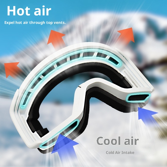 Gafas de esquí de montaña para interior, con doble capa antivaho, amplio campo de visión y diseño asférica. Claridad HD mejorada. 001 Gafas de esquí para exterior, montaña y montañismo._voghion.com