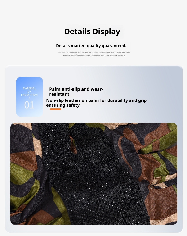ActiveGo Camouflage Skihandschoenen voor mannen en vrouwen, warme winterse fleecevoering, verdikt, geschikt voor buitensporten, fietsen en motorrijden_voghion.com