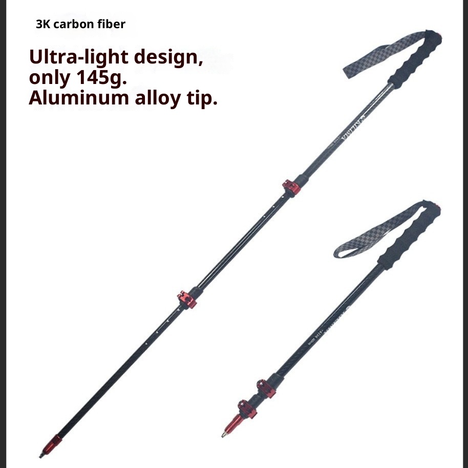 001 Mini bastone da passeggio in fibra di carbonio per bambini, leggero, pieghevole, da escursionismo, per esterni, portatile, attrezzatura da arrampicata_voghion.com