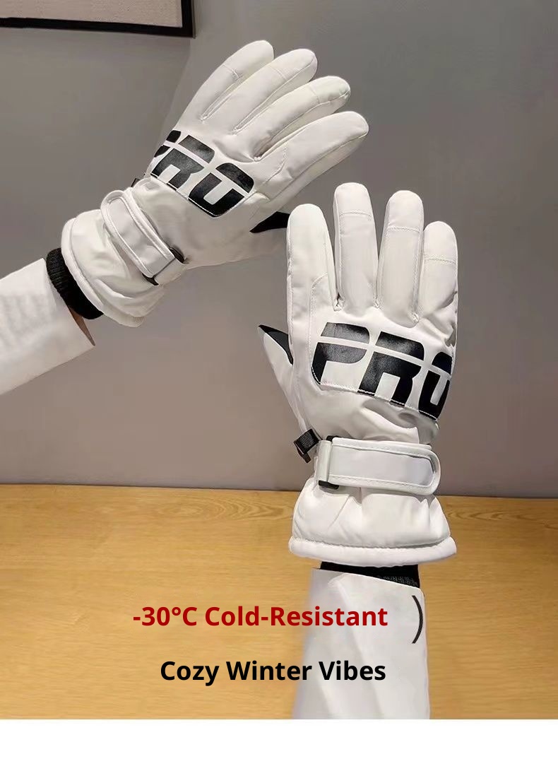 001 Herren Herbst Winter Winddichte, frostsichere, fleecegefütterte, verdickte Fahrradhandschuhe Damen Outdoor Siing Touchscreen Eis_voghion.com