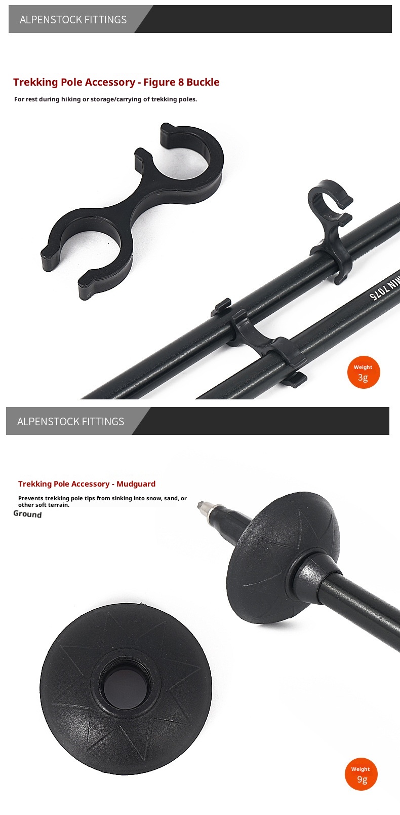 001 Accessori per bastoncini da trekking all'aperto Supporto protettivo per fango con fiocco di neve Vassoio per trascinamento neve Copripiedi all'ingrosso_voghion.com