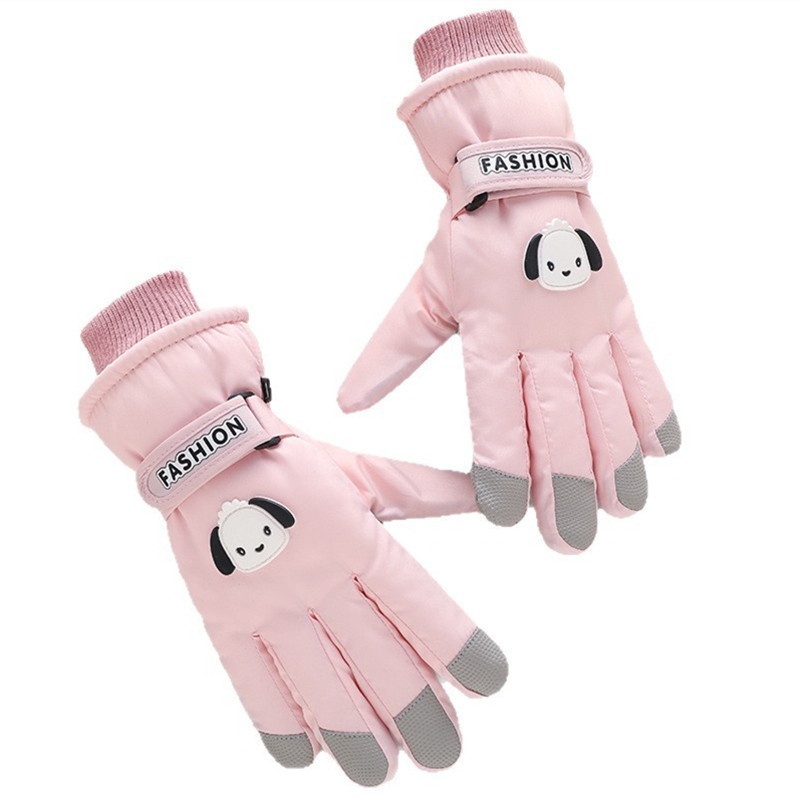 001 Weiße Skihandschuhe von Pochacco für Herbst und Winter: Warm, Touchscreen-geeignet, kälte- und wasserdicht, mit Fleece gefüttert, dick gefüttert, ideal zum Reiten im Freien._voghion.com